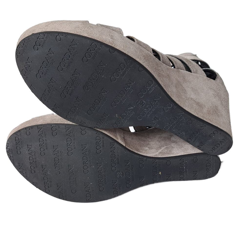 Cordani Electra Grey Suede Caged Cutout Wedge Heels Size 38 7.5/8 - Picture 8 of 10